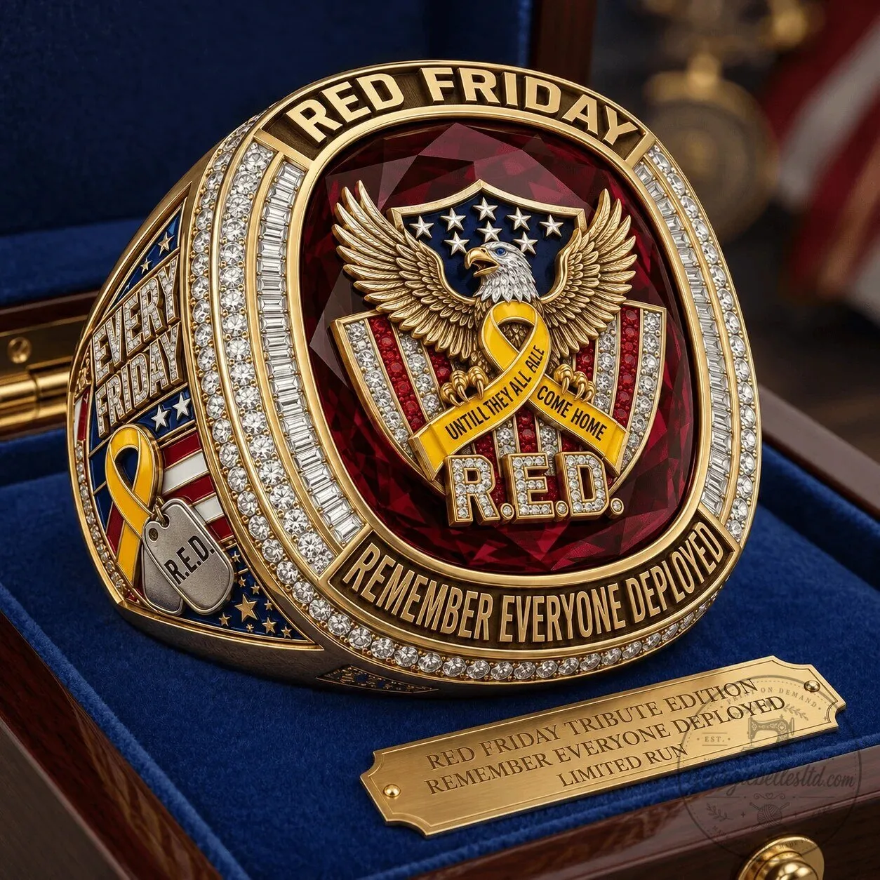 Gold Plated Ring Tribute to Remember Everyone Deployed on Red Friday