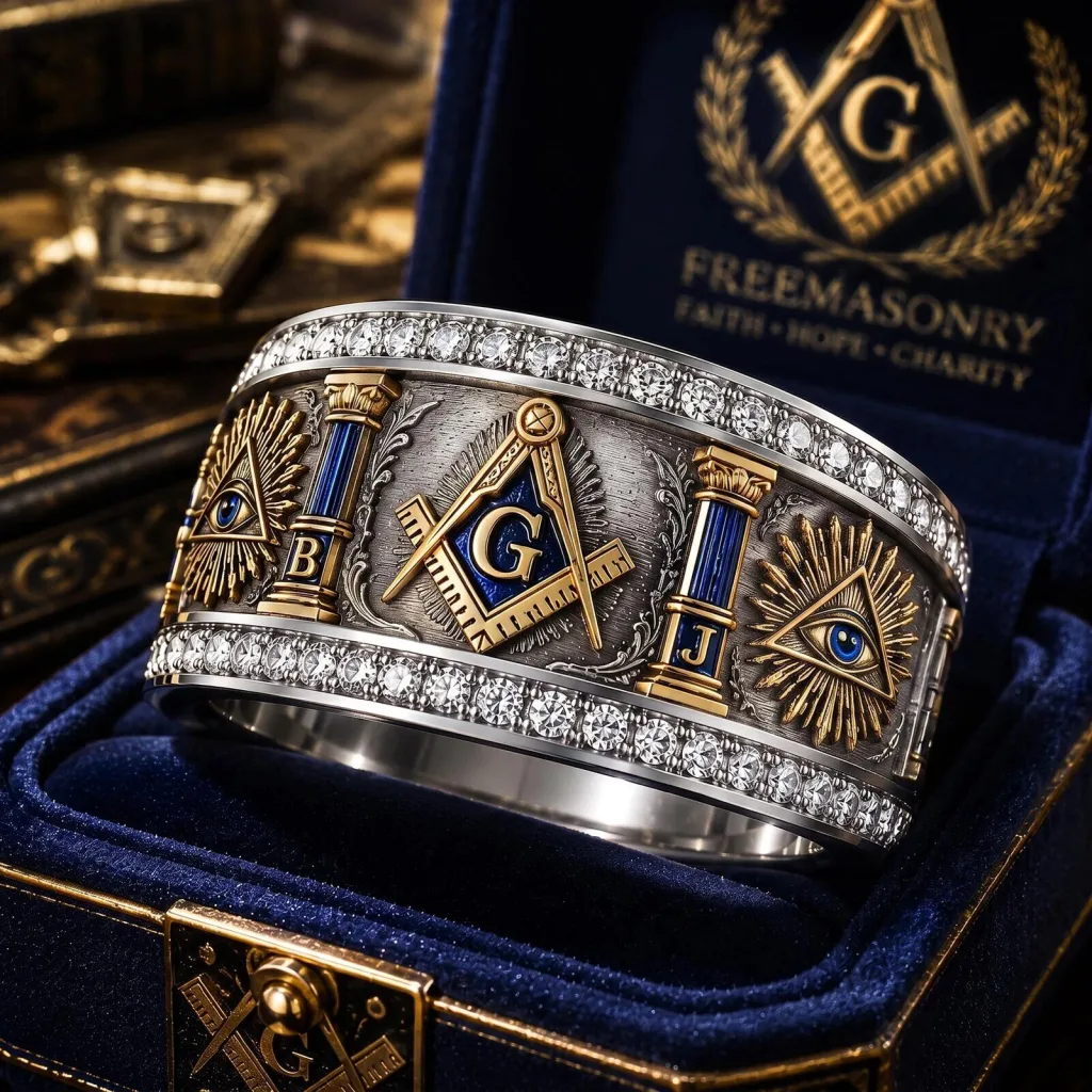 Freemasonry Faith Hope Charity Masonic Symbol Gold and Silver Ring Freemasonry Faith Hope Charity Masonic Symbol Gold and Silver Ring