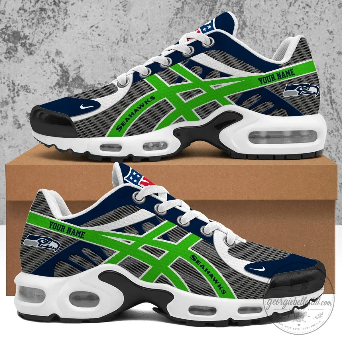 Personalized Seattle Seahawks Air Max Style Running Shoes