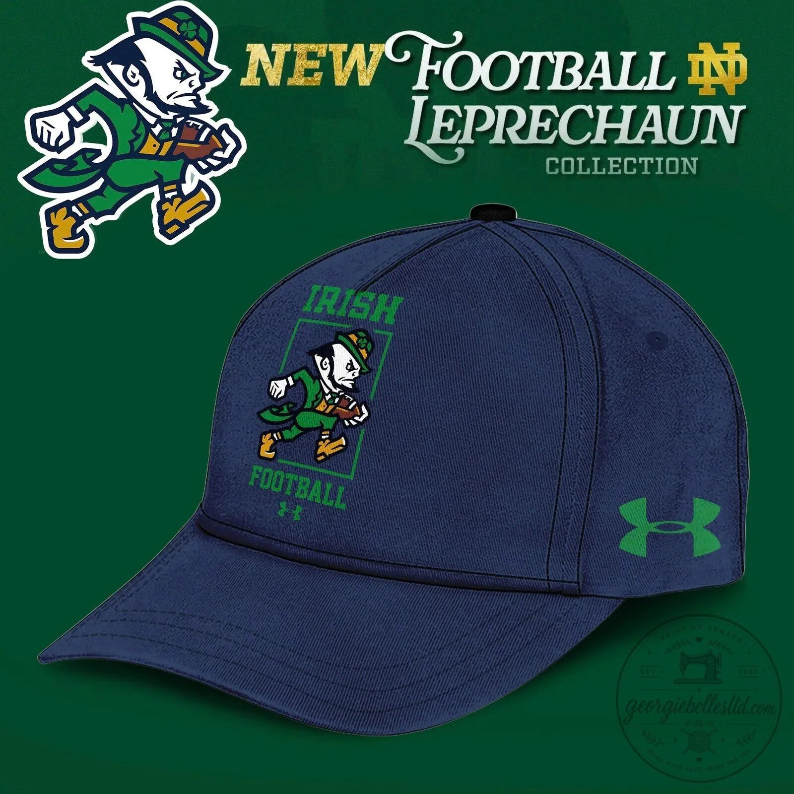 Notre Dame Football Fighting Irish Leprechaun Navy Blue Hoodie 4 Notre Dame Football Fighting Irish Leprechaun Navy Blue Hoodie