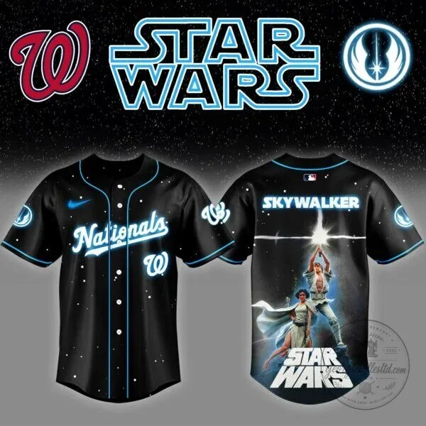 Luke Skywalker Star Wars Washington Nationals Baseball Jersey 3 Luke Skywalker Star Wars Washington Nationals Baseball Jersey