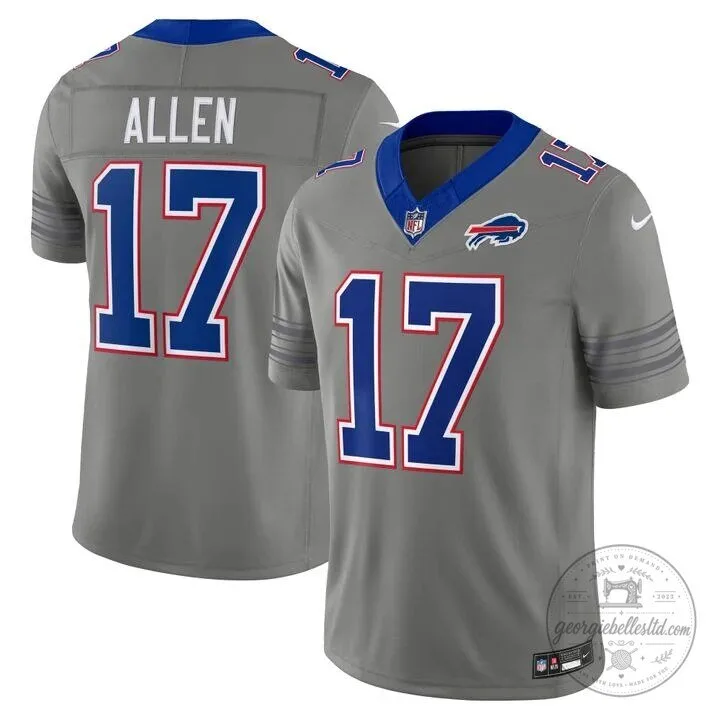 Josh Allen Buffalo Bills Gray Stitched Limited Football Jersey