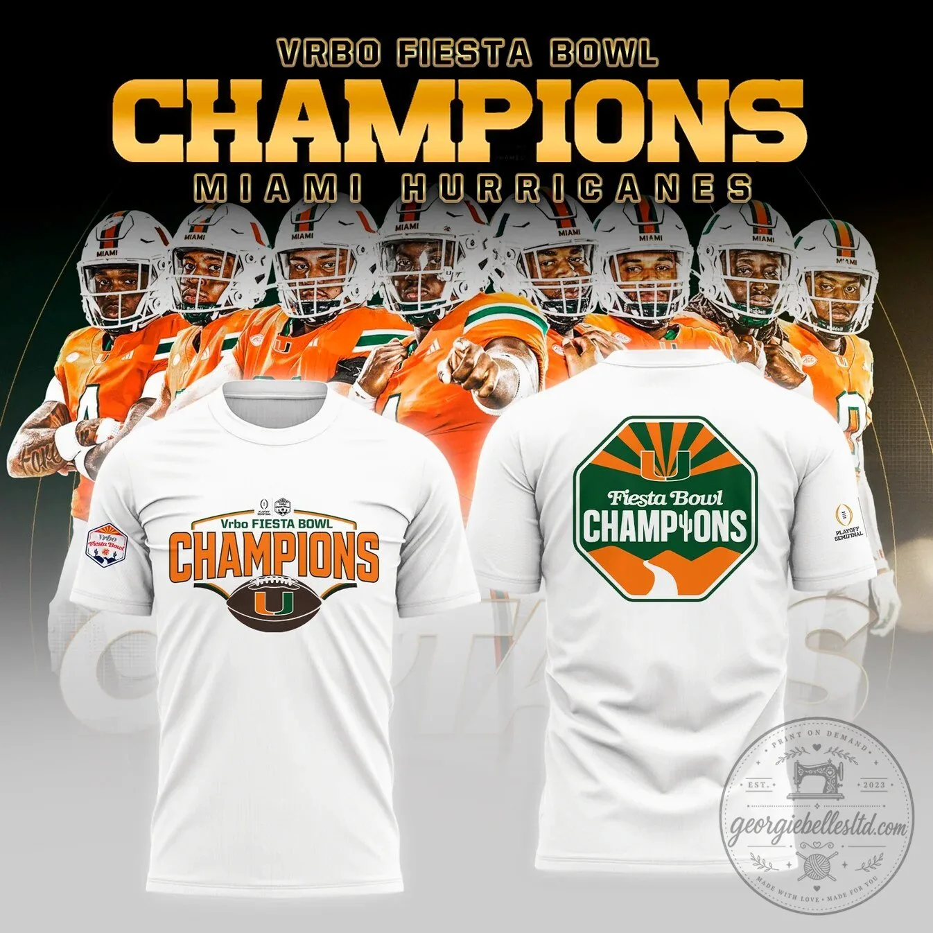 Miami Hurricanes Football Fiesta Bowl Champions T-Shirt