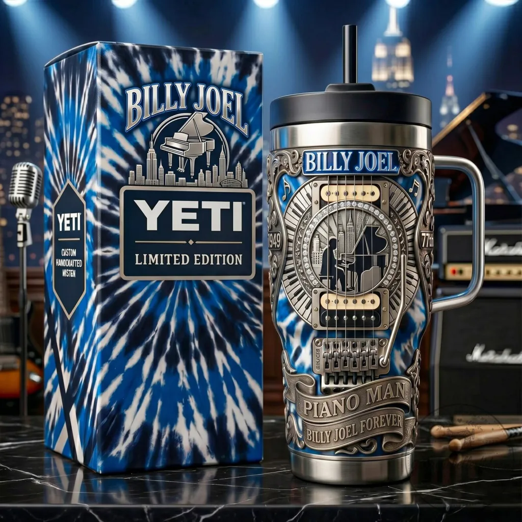 Billy Joel Piano Man Limited Edition Stainless Steel Insulated Tumbler with Handle Billy Joel Piano Man Limited Edition Stainless Steel Insulated Tumbler with Handle