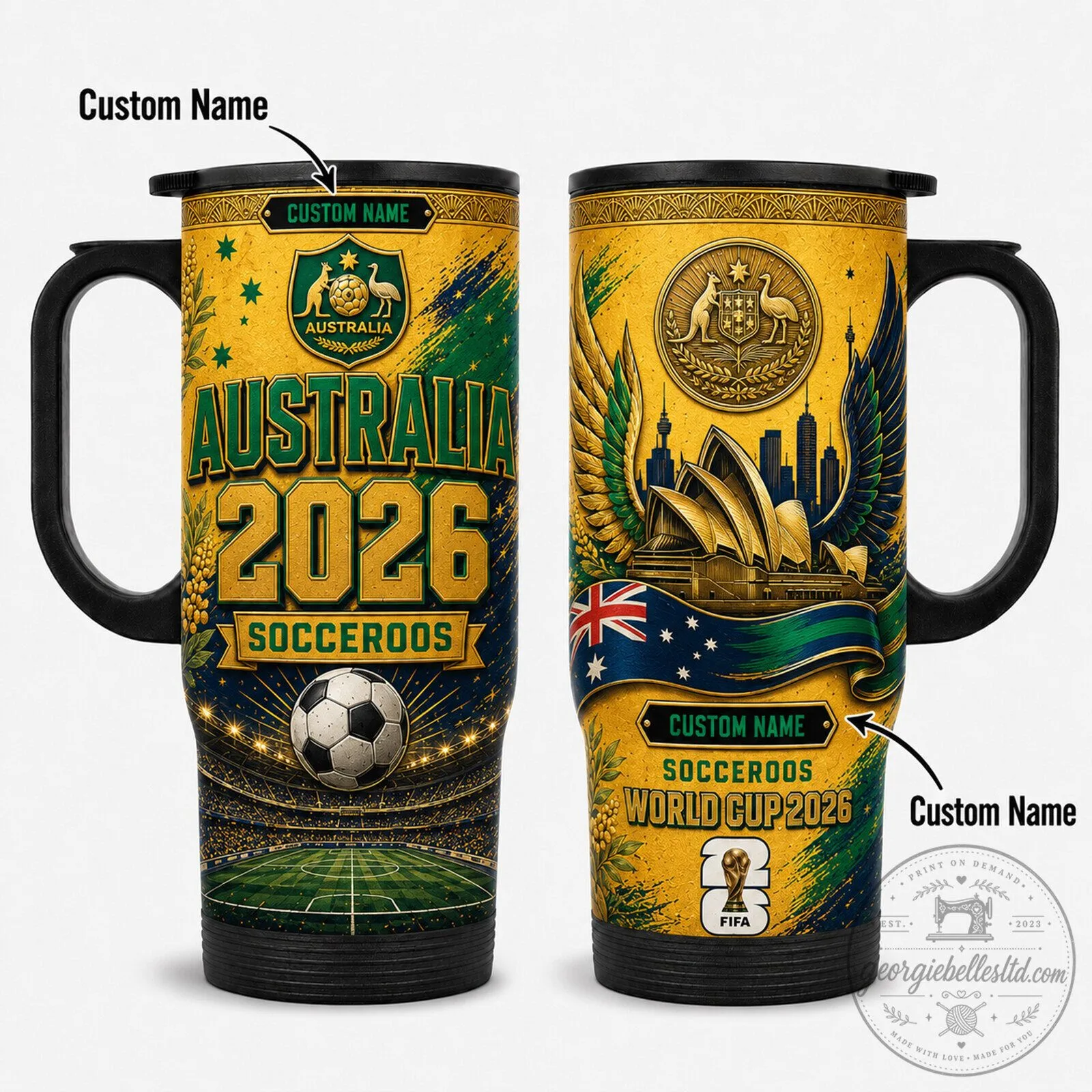 Australia Soccer World Cup 2026 Personalized Travel Tumbler
