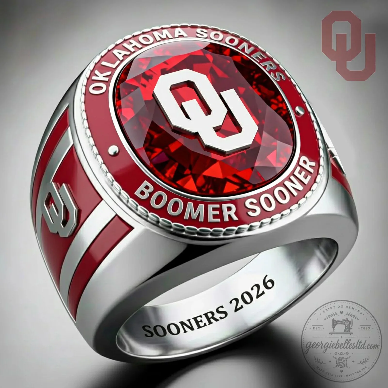 Oklahoma Sooners Boomer Sooner NCAA Football College Graduation Ring