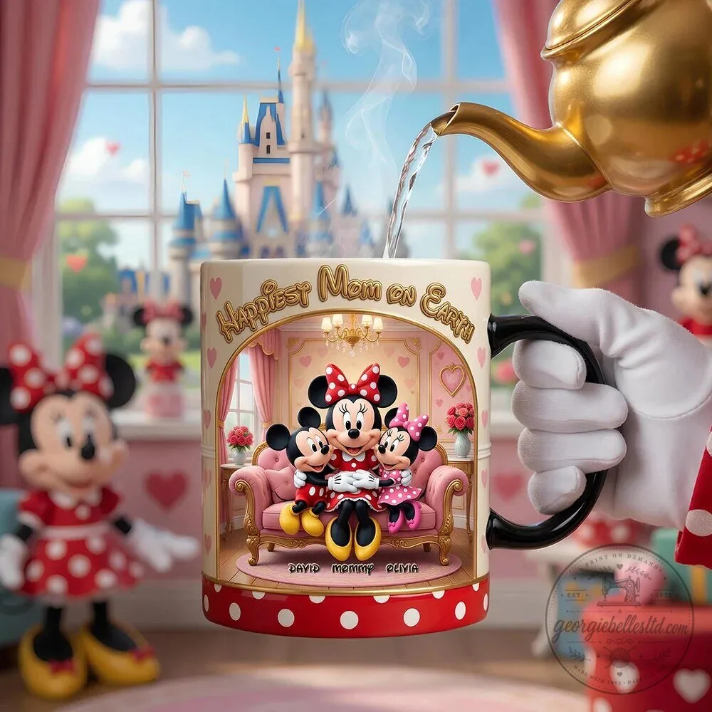 Happiest Mom on Earth Minnie Mouse and Mickey Mouse Family Personalized Mug