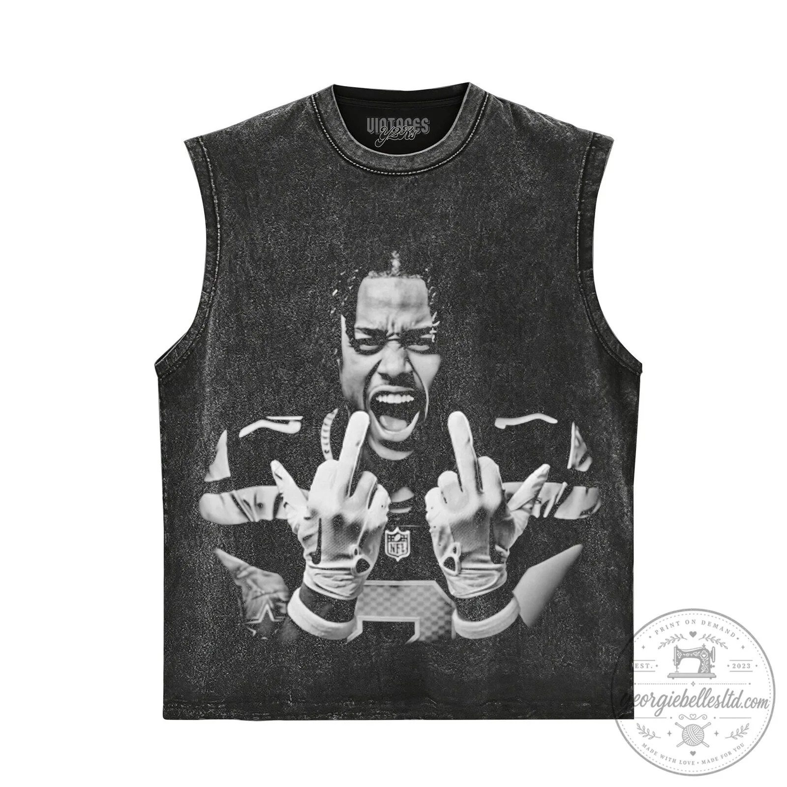 Black T-Shirt Featuring Jaxon Smith Njigba with Middle Finger Football Design 9 Black T-Shirt Featuring Jaxon Smith Njigba with Middle Finger Football Design