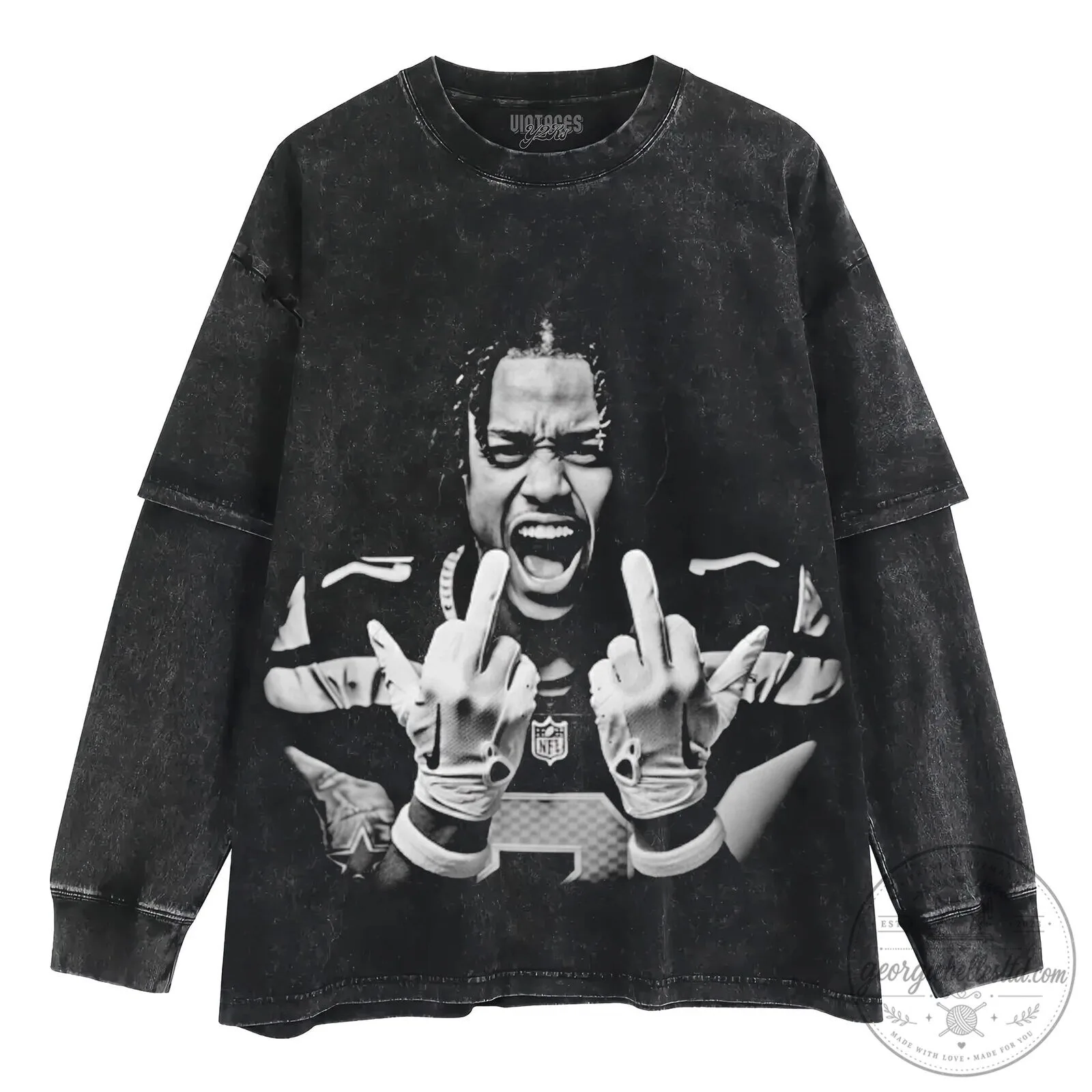 Black T-Shirt Featuring Jaxon Smith Njigba with Middle Finger Football Design 10 Black T-Shirt Featuring Jaxon Smith Njigba with Middle Finger Football Design
