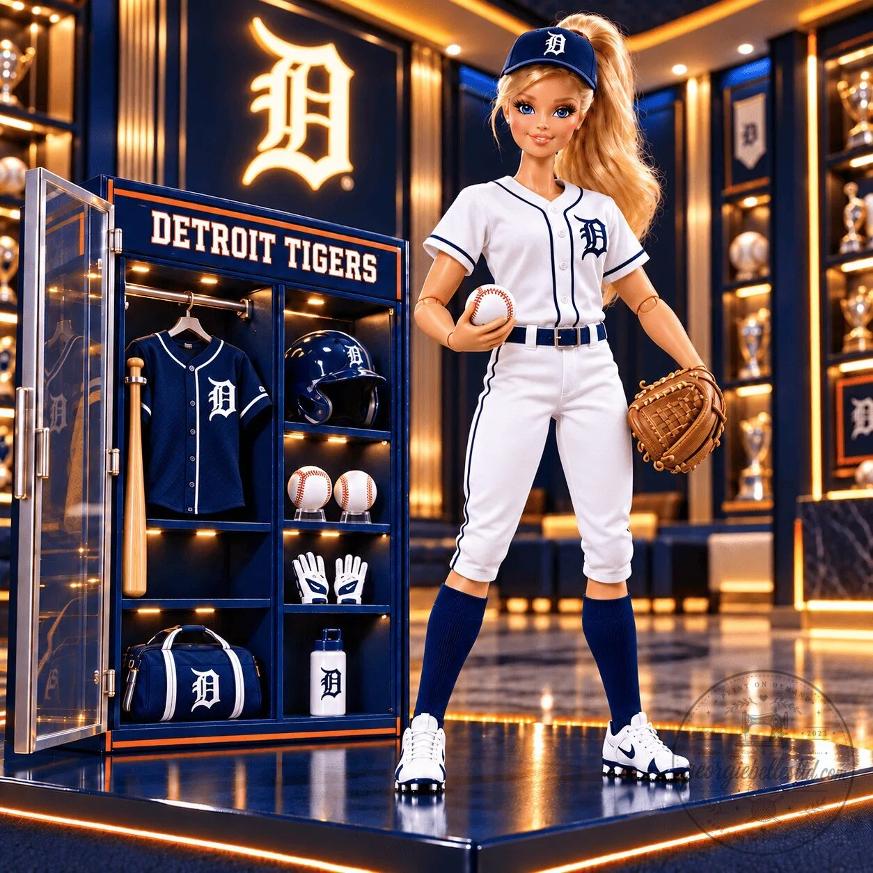 Barbie Doll Detroit Tigers Baseball Player Commemorative Figurine