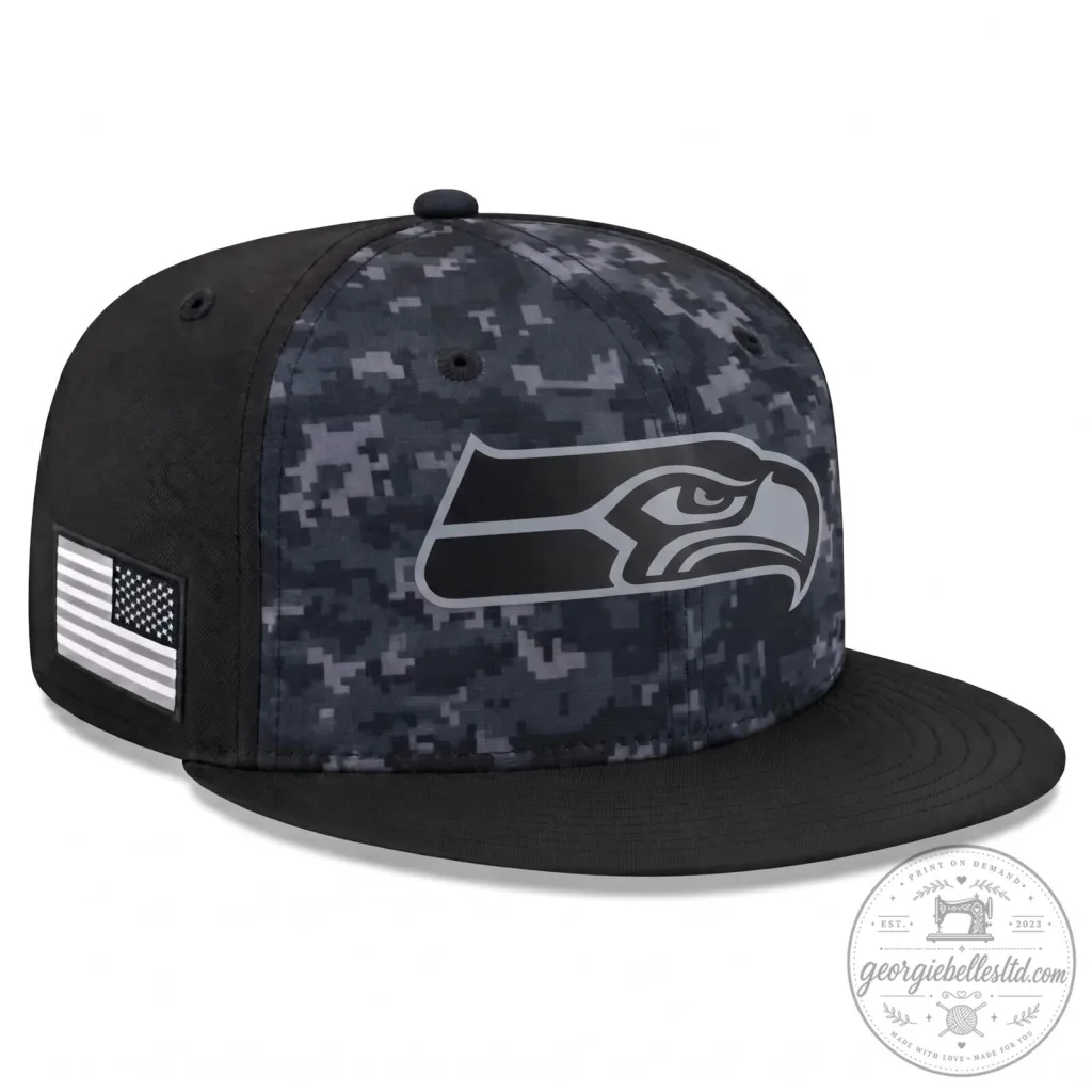 Seattle Seahawks Digital Camouflage Salute To Service Edition Cap Hat Seattle Seahawks Digital Camouflage Salute To Service Edition Cap Hat