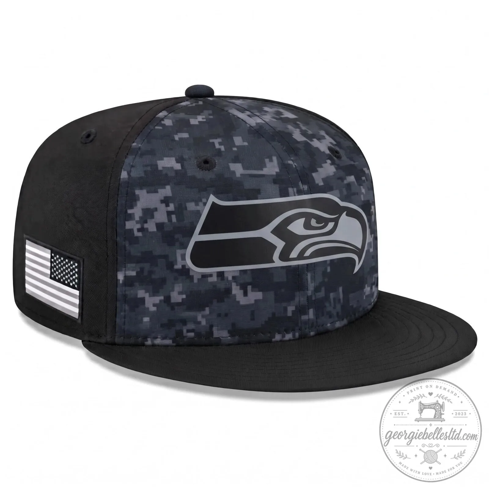 Seattle Seahawks Digital Camouflage Salute To Service Edition Cap Hat