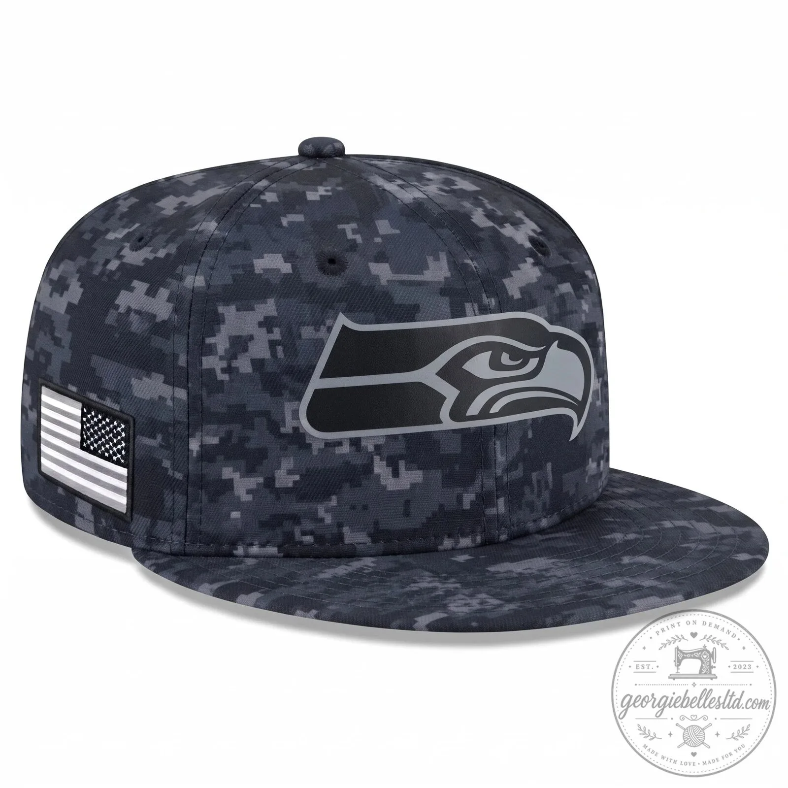 Seattle Seahawks Digital Camouflage Salute To Service Edition Cap Hat 3 Seattle Seahawks Digital Camouflage Salute To Service Edition Cap Hat