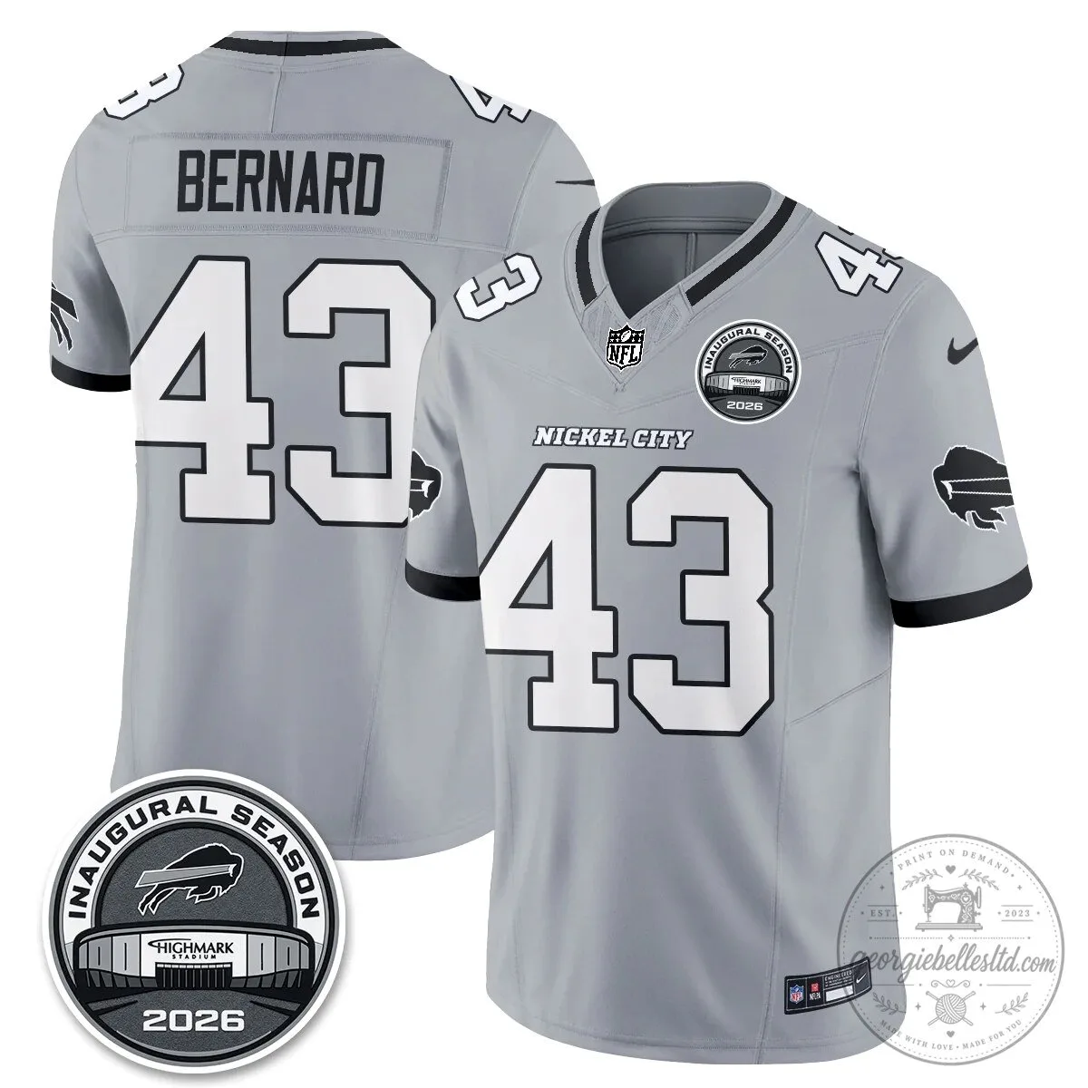 Buffalo Bills Josh Allen Nickel City Inaugural Season 2026 Football Jersey 28 Buffalo Bills Josh Allen Nickel City Inaugural Season 2026 Football Jersey