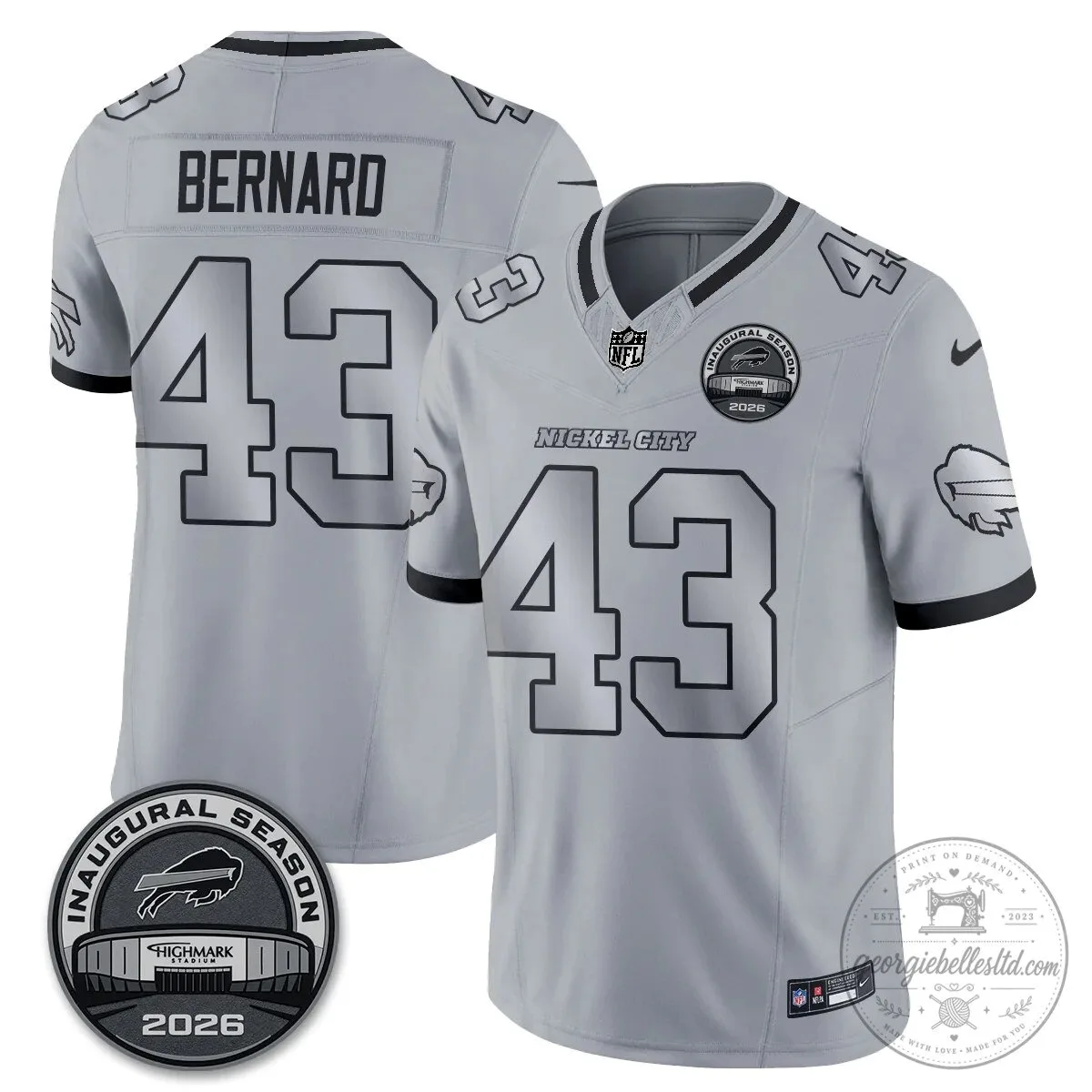 Buffalo Bills Josh Allen Nickel City Inaugural Season 2026 Football Jersey 38 Buffalo Bills Josh Allen Nickel City Inaugural Season 2026 Football Jersey