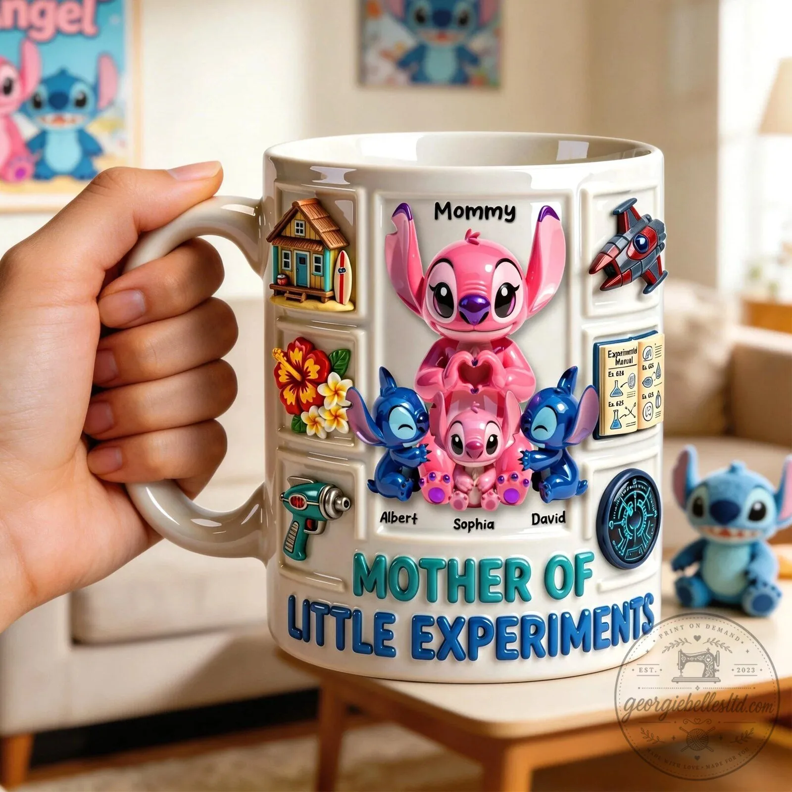 Personalized Lilo and Stitch Mother of Little Experiments Coffee Mug 4 Personalized Lilo and Stitch Mother of Little Experiments Coffee Mug