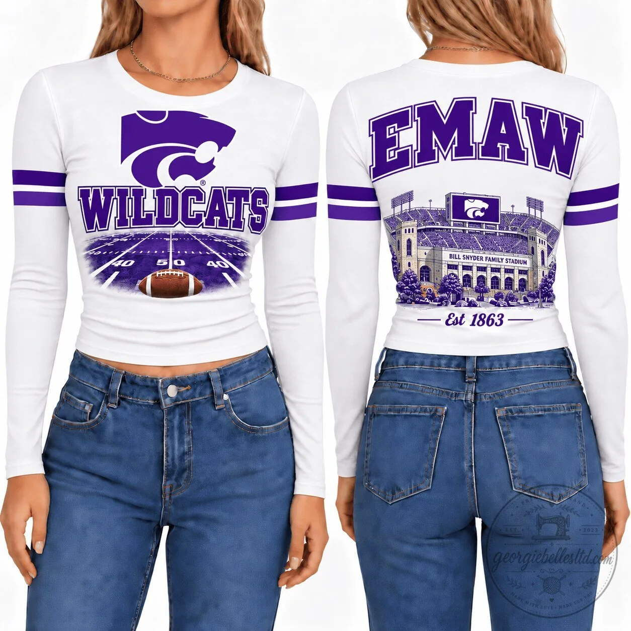 Kansas State Wildcats Football Bill Snyder Family Stadium Long Sleeve Shirt