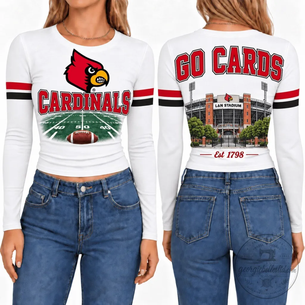 Louisville Cardinals Football Team Stadium Long Sleeve Shirt for Women Louisville Cardinals Football Team Stadium Long Sleeve Shirt for Women