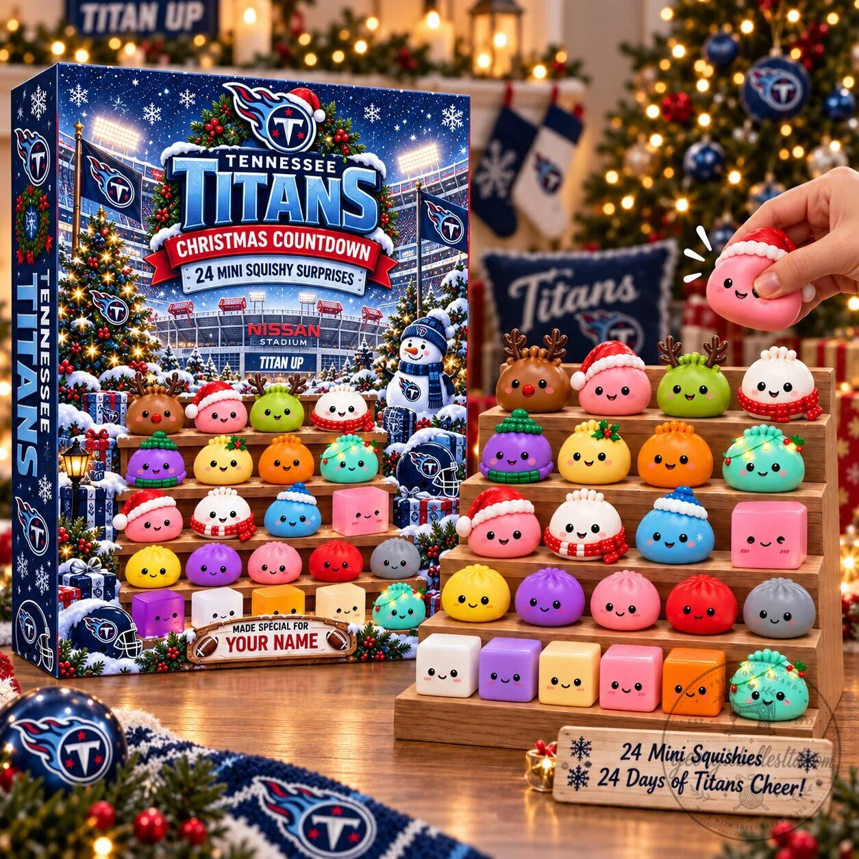 Tennessee Titans NFL Christmas Countdown 24 Mini Squishy Surprises Advent Calendar