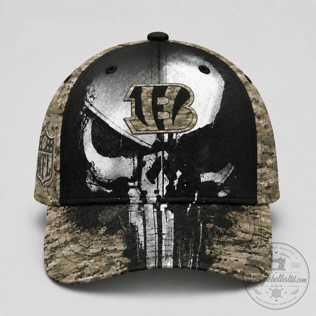 Cincinnati Bengals Military Skull Camouflage Baseball Cap Hat for Loyal Fans 1 Cincinnati Bengals Military Skull Camouflage Baseball Cap Hat for Loyal Fans