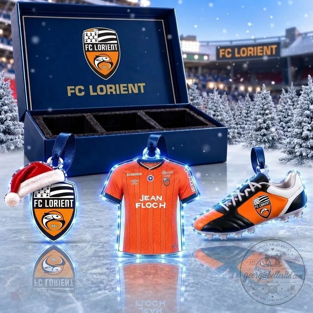 FC Lorient Football Club Full Set of 3 Acrylic Christmas Tree Ornaments