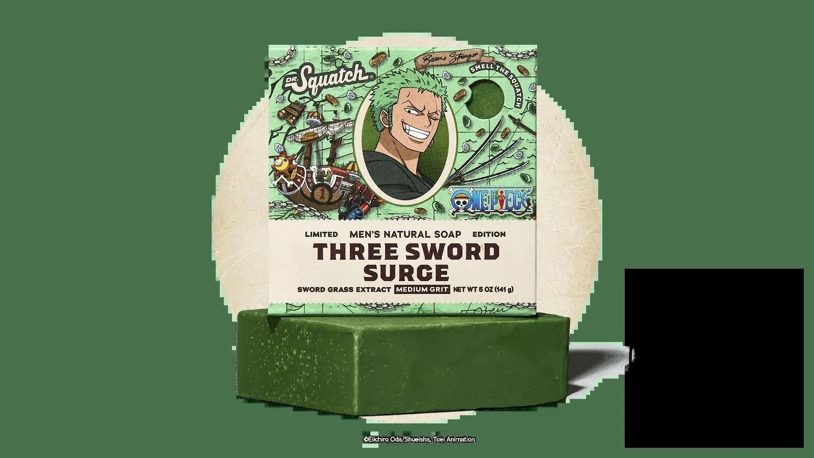 Dr. Squatch One Piece Roronoa Zoro Three Sword Surge Men's Natural Soap 5 Dr. Squatch One Piece Roronoa Zoro Three Sword Surge Men