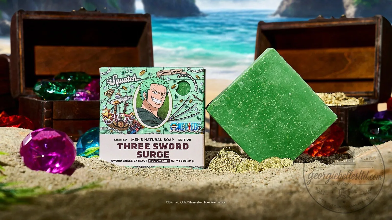 Dr. Squatch One Piece Roronoa Zoro Three Sword Surge Men's Natural Soap 7 Dr. Squatch One Piece Roronoa Zoro Three Sword Surge Men