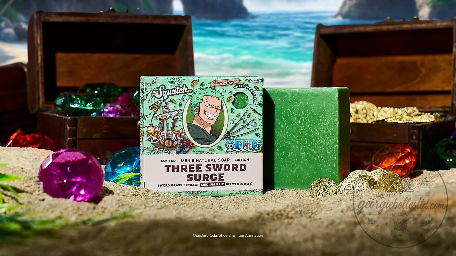 Dr. Squatch One Piece Roronoa Zoro Three Sword Surge Men's Natural Soap 8 Dr. Squatch One Piece Roronoa Zoro Three Sword Surge Men