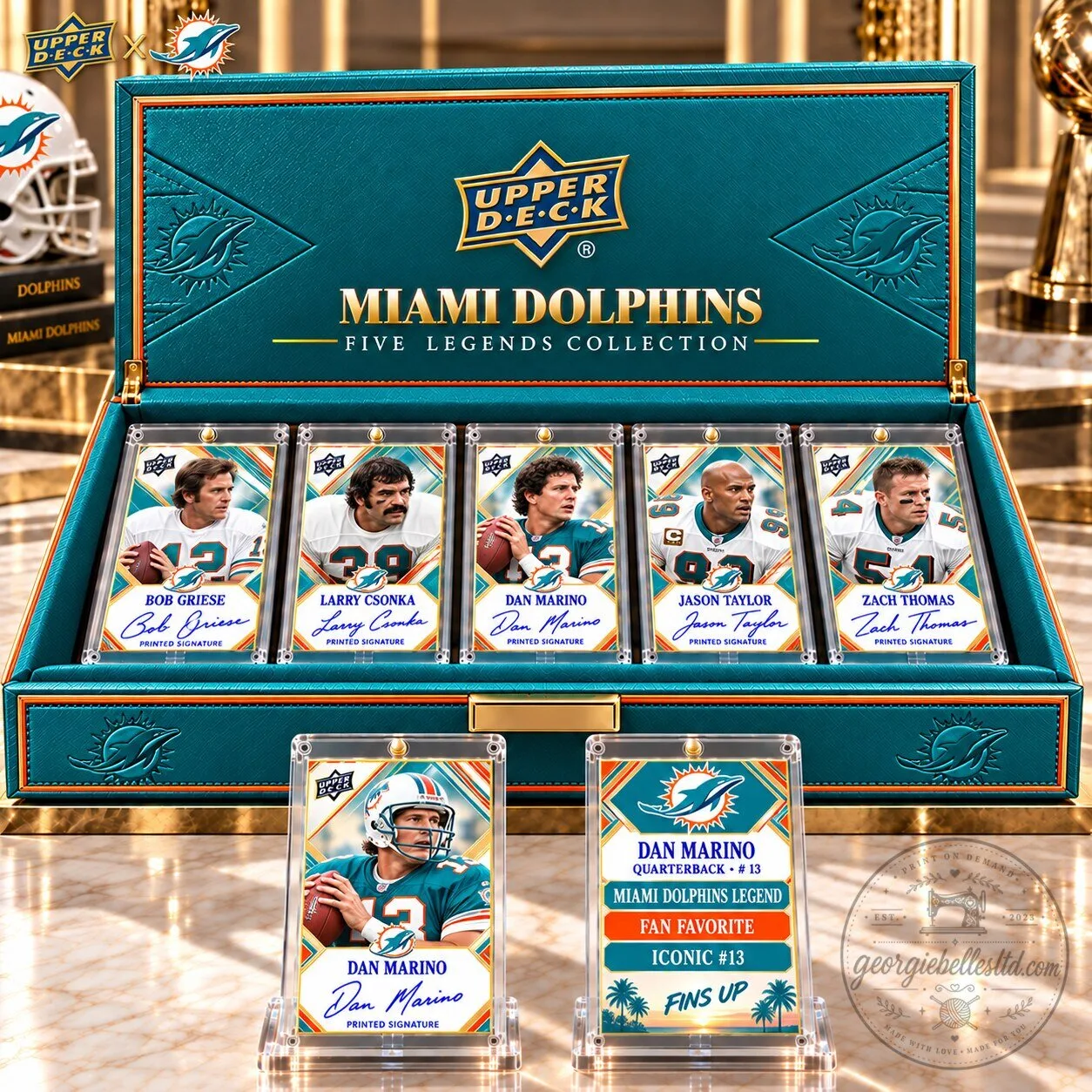 Miami Dolphins Five Legends Collection Upper Deck Trading Card Box Set