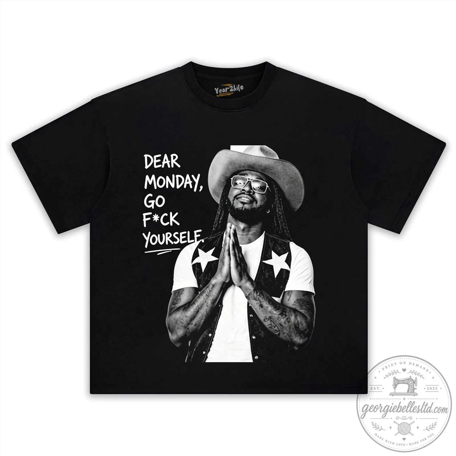 Shaboozey Country Music T-Shirt, Dear Monday Go F*ck Yourself Western Tee