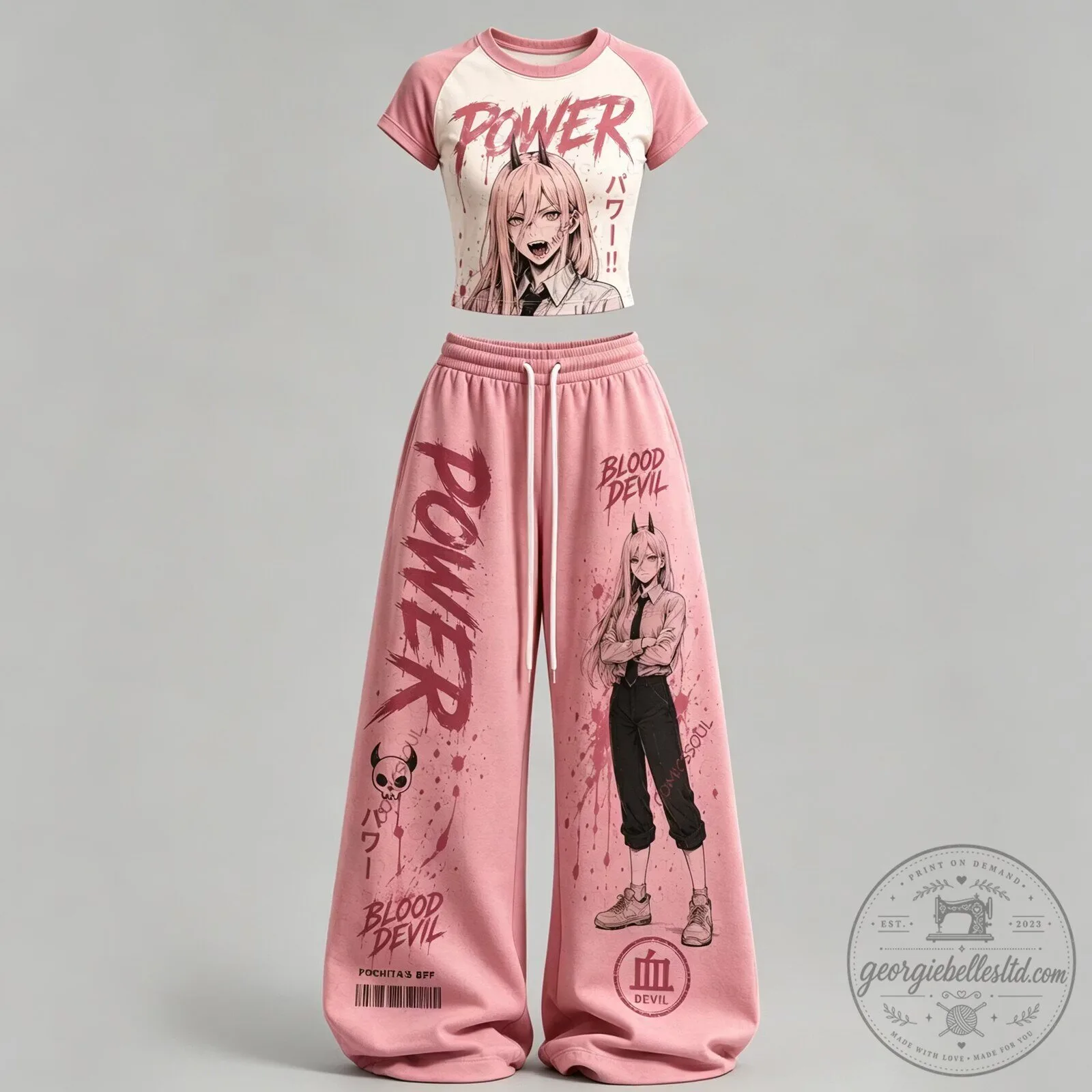 Chainsaw Man Power Anime Character Two Piece Outfit Set