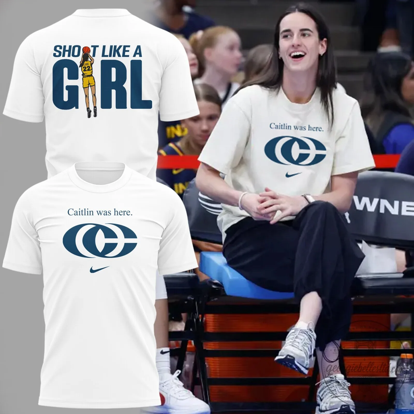 Caitlin Clark Was Here Nike Logo Basketball Fan T-Shirt 1 Caitlin Clark Was Here Nike Logo Basketball Fan T-Shirt