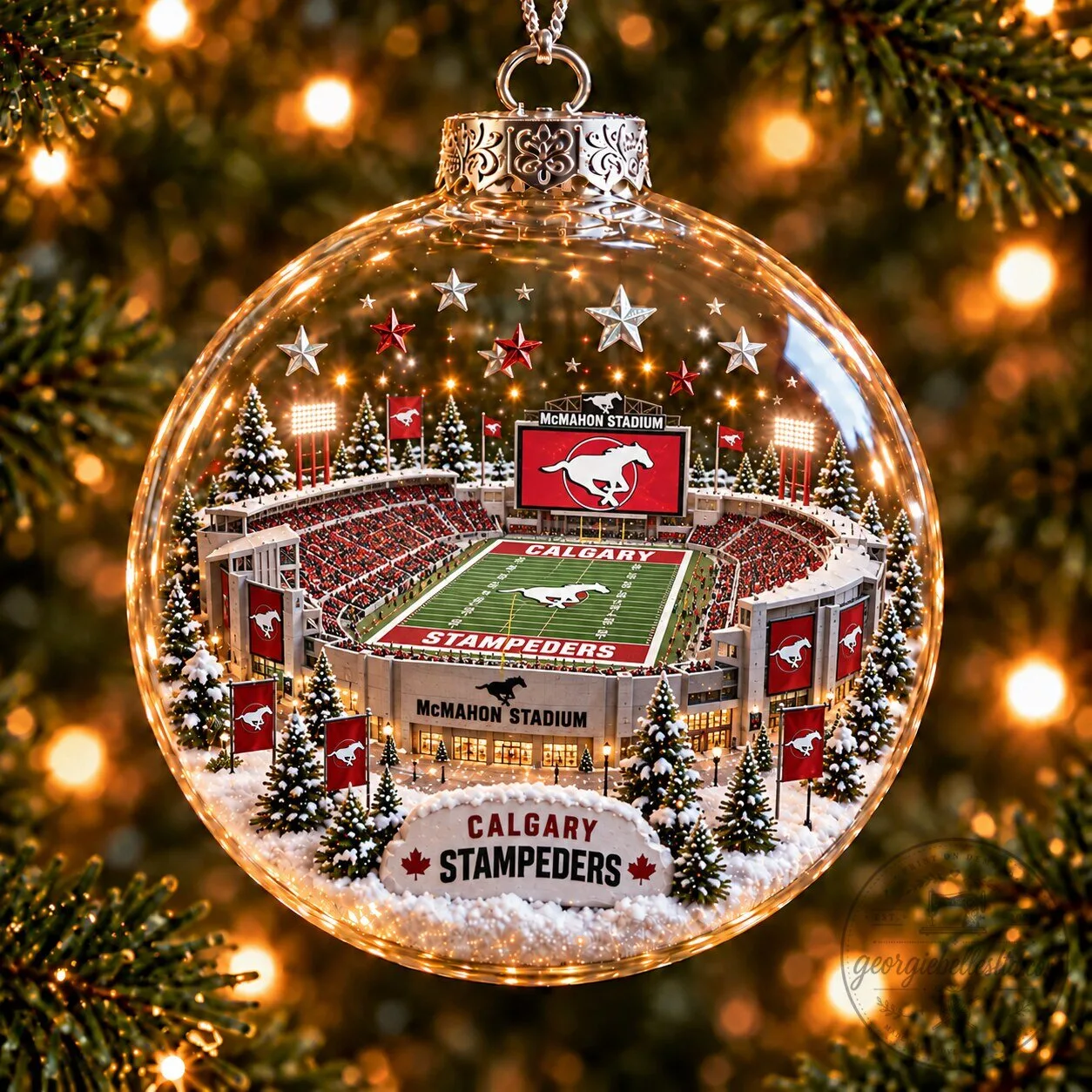 Calgary Stampeders McMahon Stadium Christmas Tree Ornament