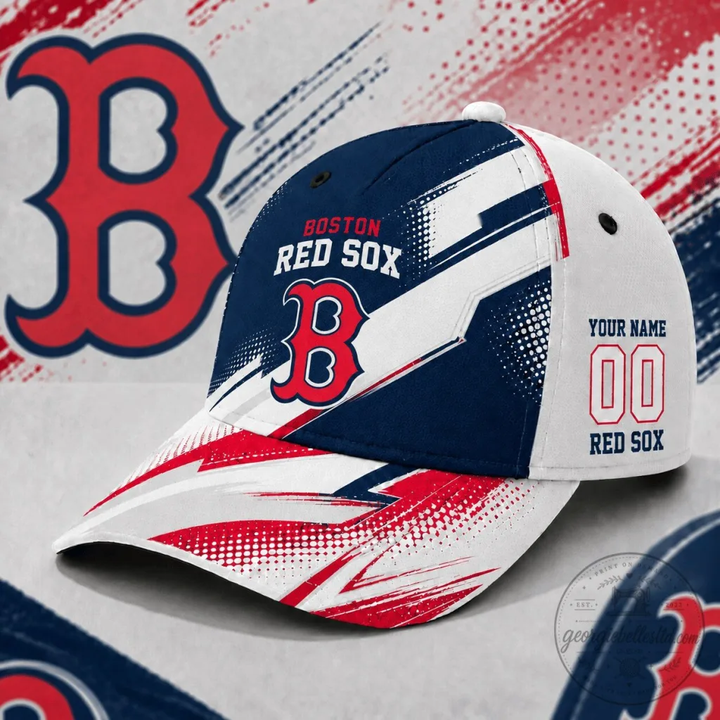 Boston Red Sox Baseball Custom Name Number Cap Hat Boston Red Sox Baseball Custom Name Number Cap Hat