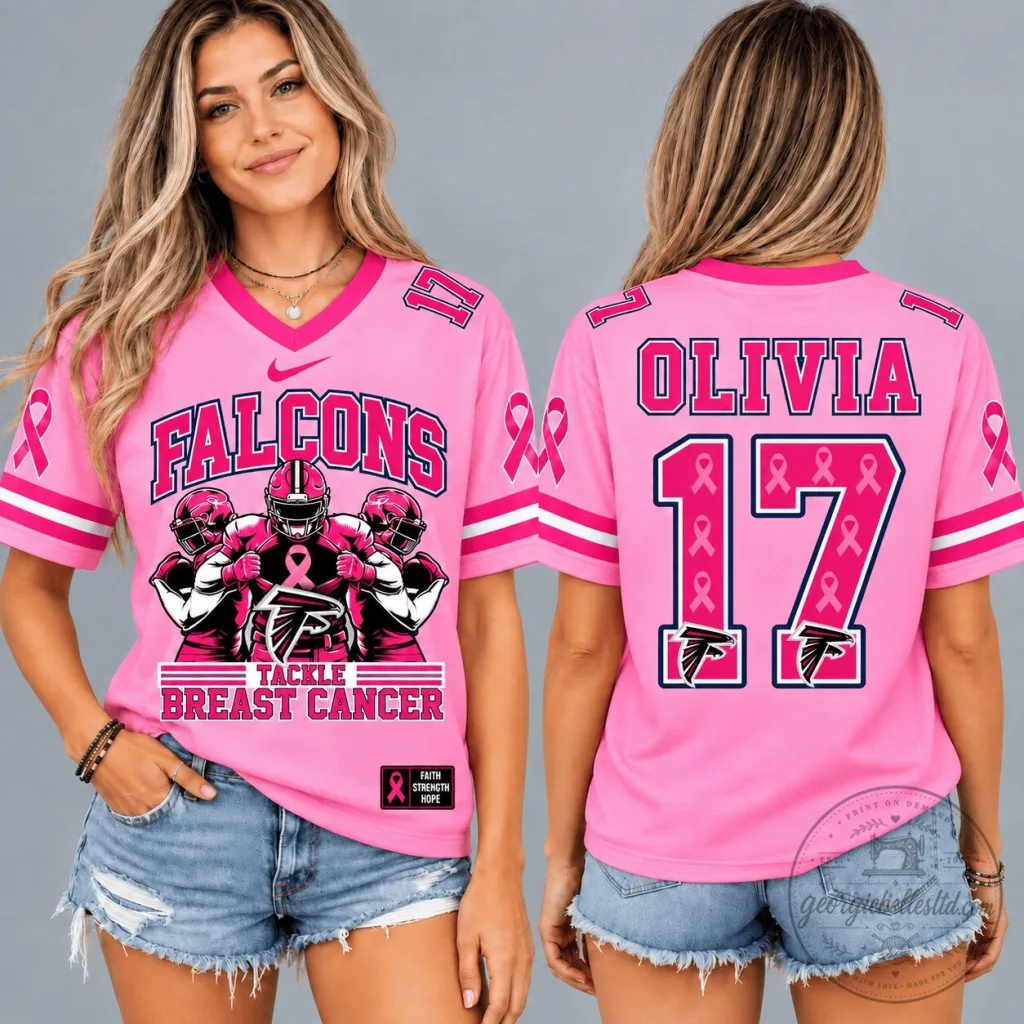 Atlanta Falcons Breast Cancer Awareness Pink Ribbon Football Jersey Atlanta Falcons Breast Cancer Awareness Pink Ribbon Football Jersey