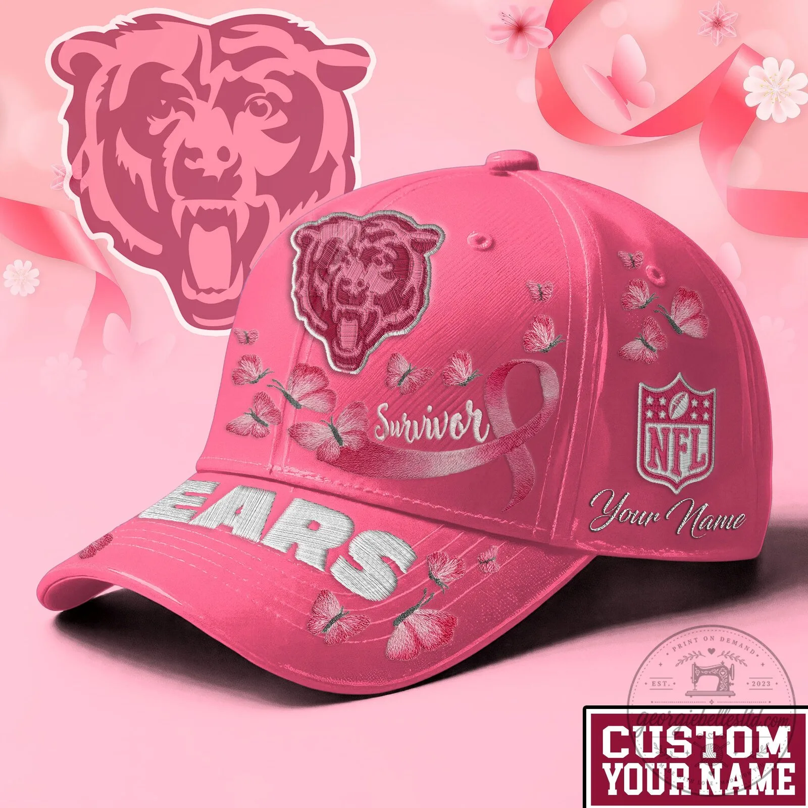 Chicago Bears Breast Cancer Survivor NFL Pink Cap Hat
