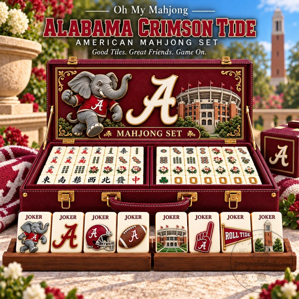 alabama-crimson-tide-american-mahjong-set-with-elephant-mascot-and-stadium-tiles-featured Alabama Crimson Tide American Mahjong Set with Elephant Mascot and Stadium Tiles
