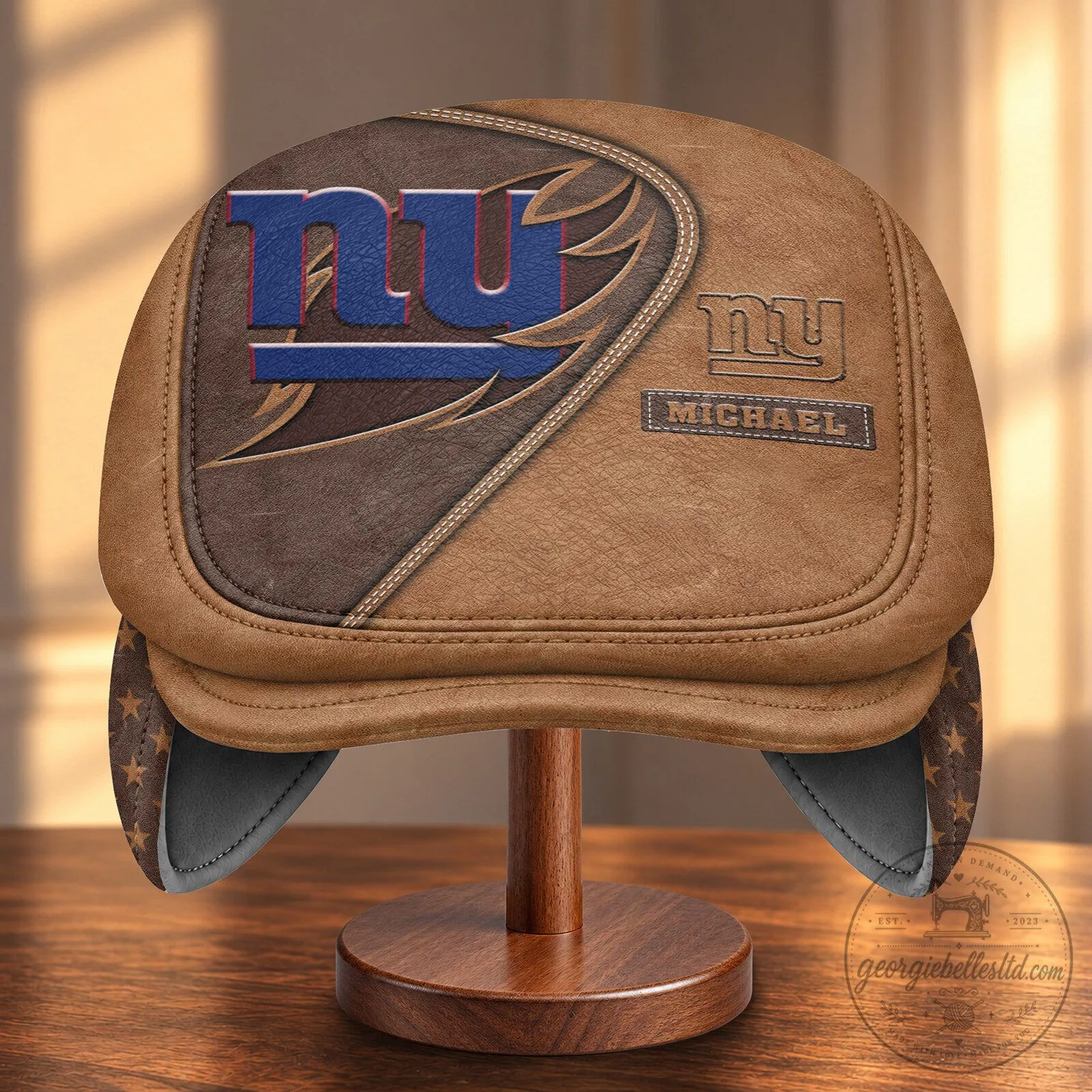 NFL Flat Cap featuring Foldable Ear Flaps for New York Giants Fans 7 NFL Flat Cap featuring Foldable Ear Flaps for New York Giants Fans
