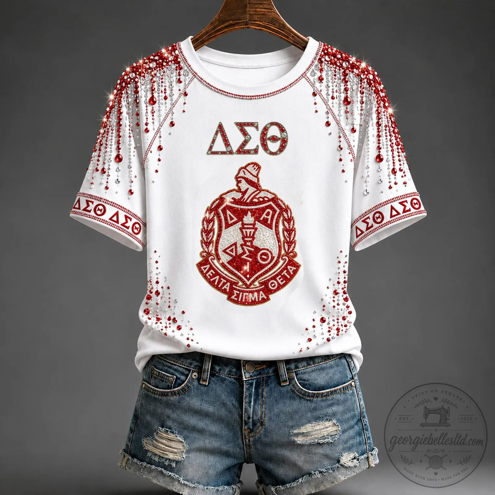 Delta Sigma Theta Sorority Glitter Drip Design T-Shirt 1 Delta Sigma Theta Sorority Glitter Drip Design T-Shirt