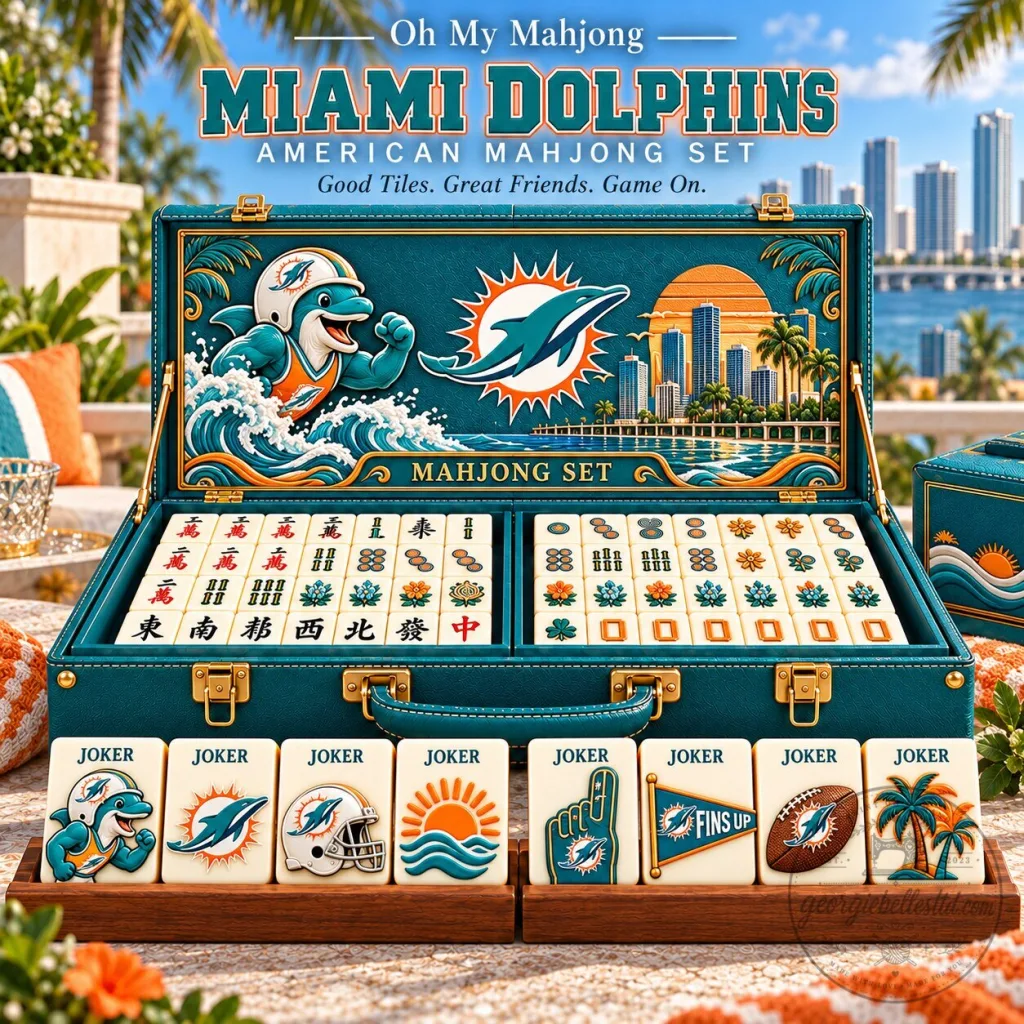 Miami Dolphins American Mahjong Set Game Night Edition Miami Dolphins American Mahjong Set Game Night Edition