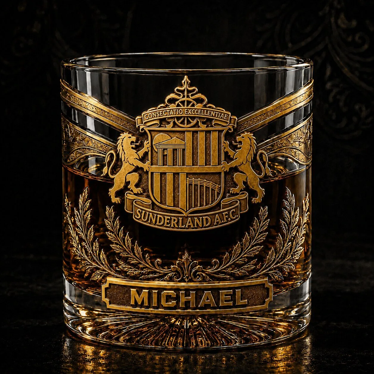 Sunderland Association Football Club Personalized Whiskey Glass