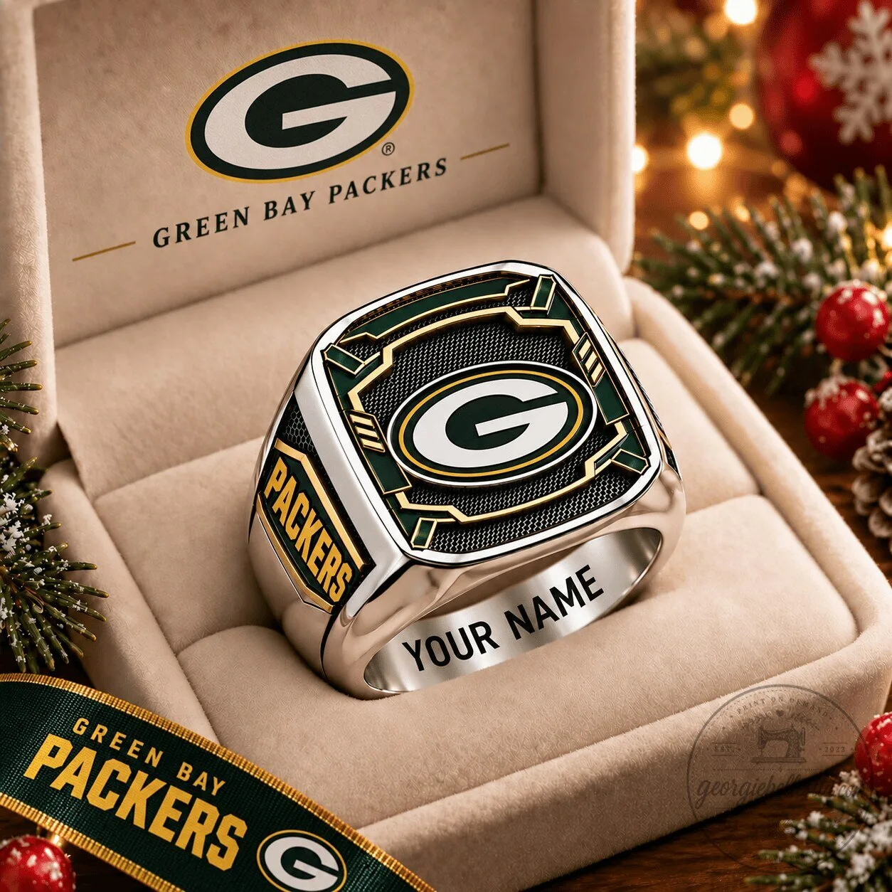 Custom Engraved Super Bowl Championship Ring for Green Bay Packers Fans