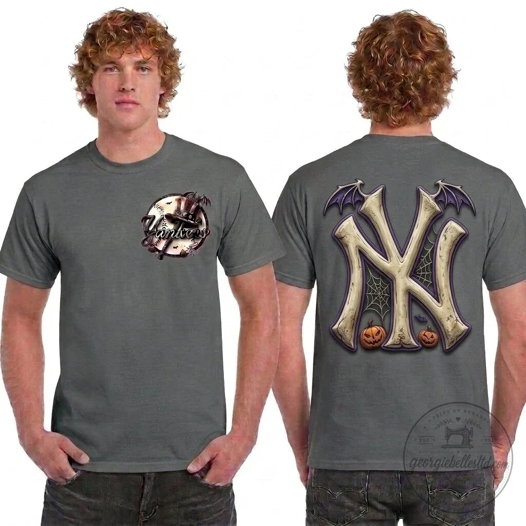 New York Yankees Halloween Nightmare Edition Two Sided Printed T-Shirt 5 New York Yankees Halloween Nightmare Edition Two Sided Printed T-Shirt