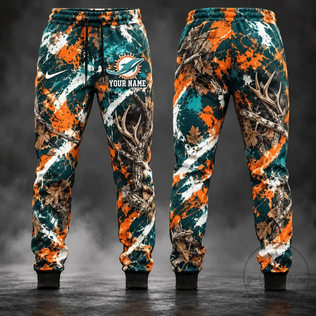 Miami Dolphins NFL Camouflage Hunting Jogger Pants Miami Dolphins NFL Camouflage Hunting Jogger Pants