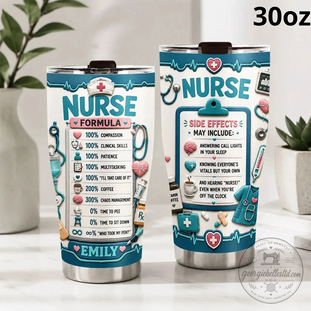 Nurse Formula Side Effects Personalized Name Stainless Steel Tumbler