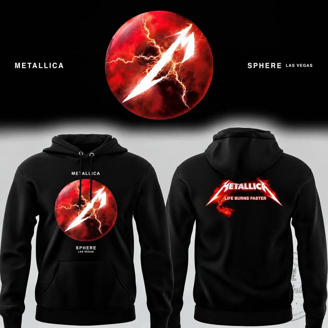 Black Hoodie featuring Metallica's Life Burns Faster Sphere from Las Vegas Concert