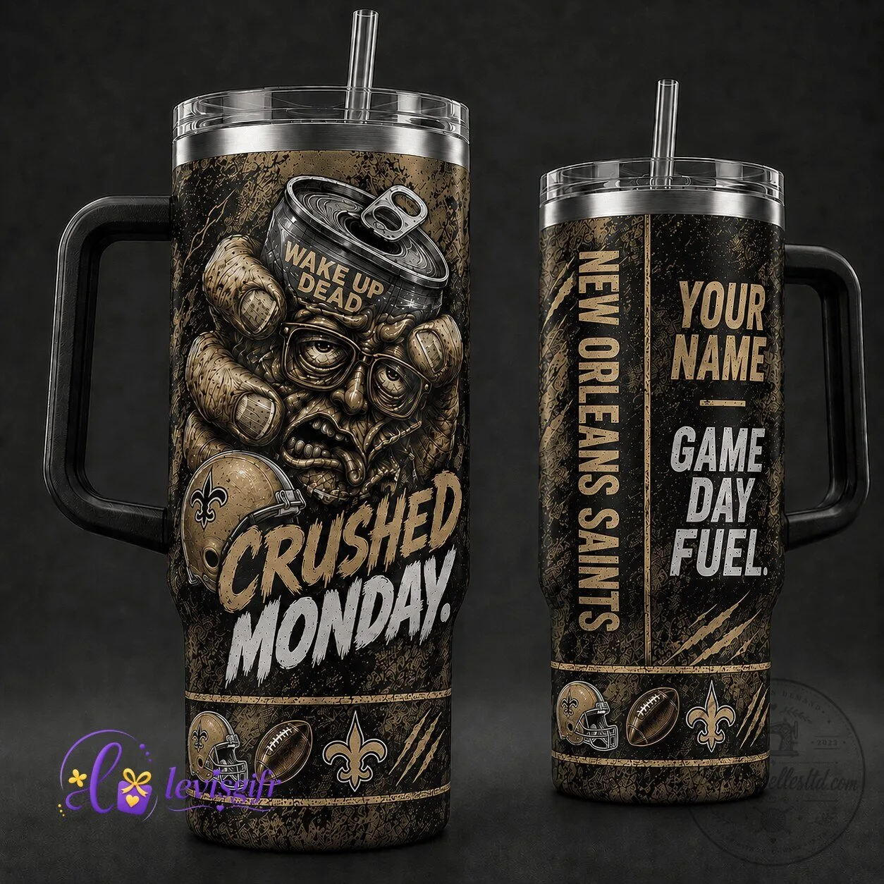 New Orleans Saints Football Crushed Monday Personalized 40oz Tumbler