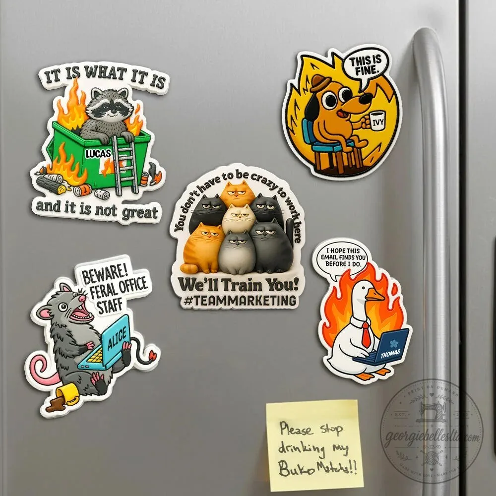 Funny Office Coworker Refrigerator Magnet Set 61 Funny Office Coworker Refrigerator Magnet Set