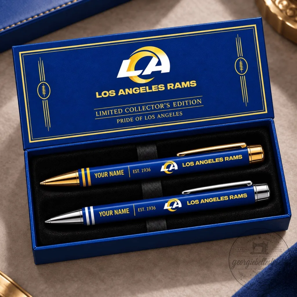 Los Angeles Rams Personalized Ballpoint Pen Set, Custom Engraved Gift for Fans Los Angeles Rams Personalized Ballpoint Pen Set, Custom Engraved Gift for Fans