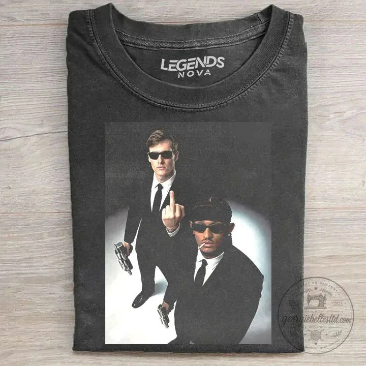 Men In Black Movie Will Smith Tommy Lee Jones Vintage Style T-Shirt